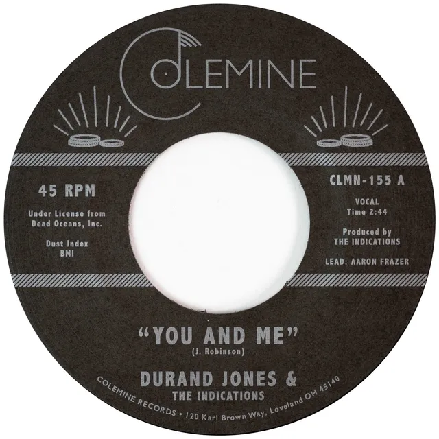Durand Jones Indications You And Me 45 tours vinyle noir soul