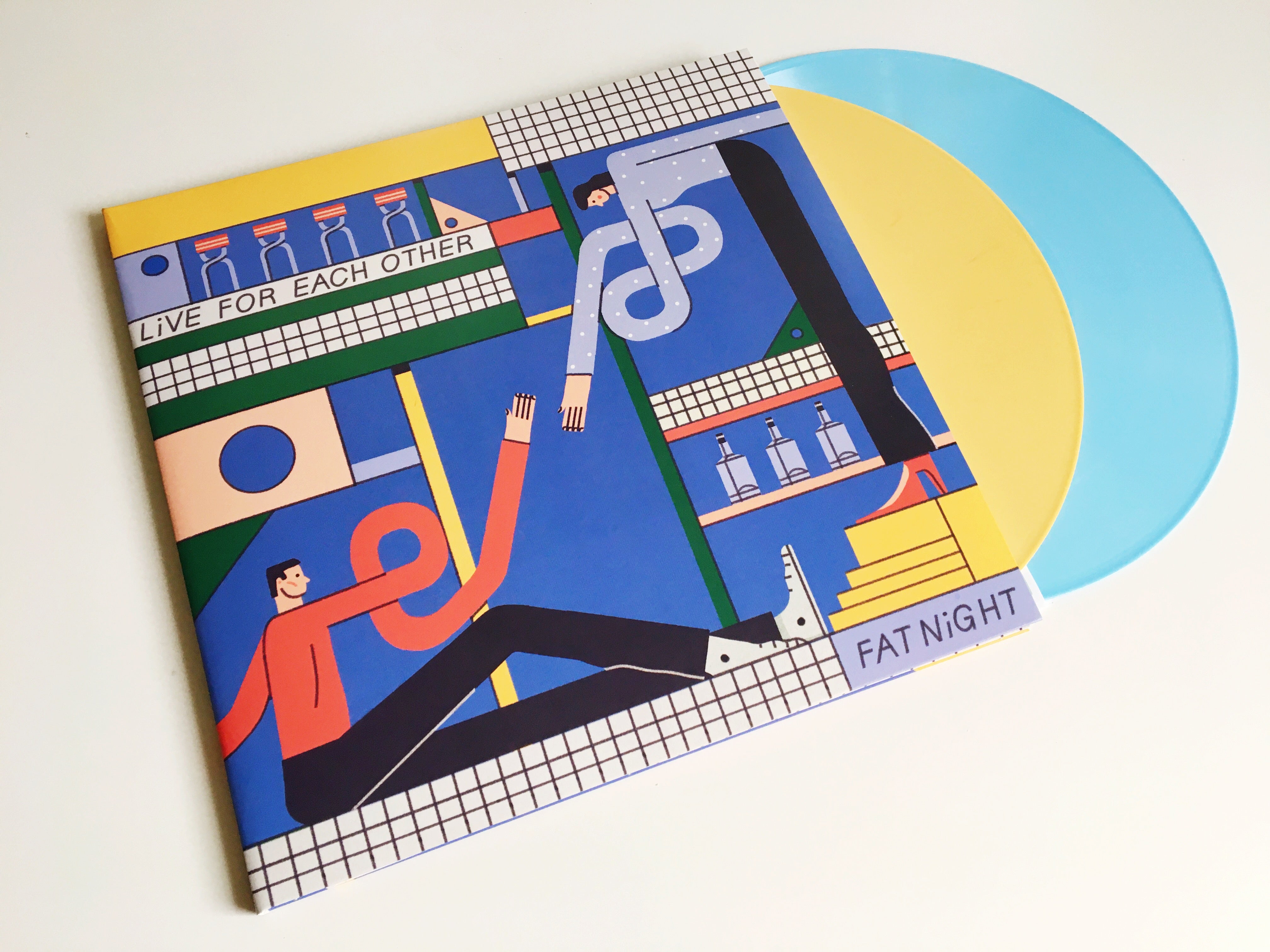 Fat Night Live For Each Other LP vinyle bleu & jaune