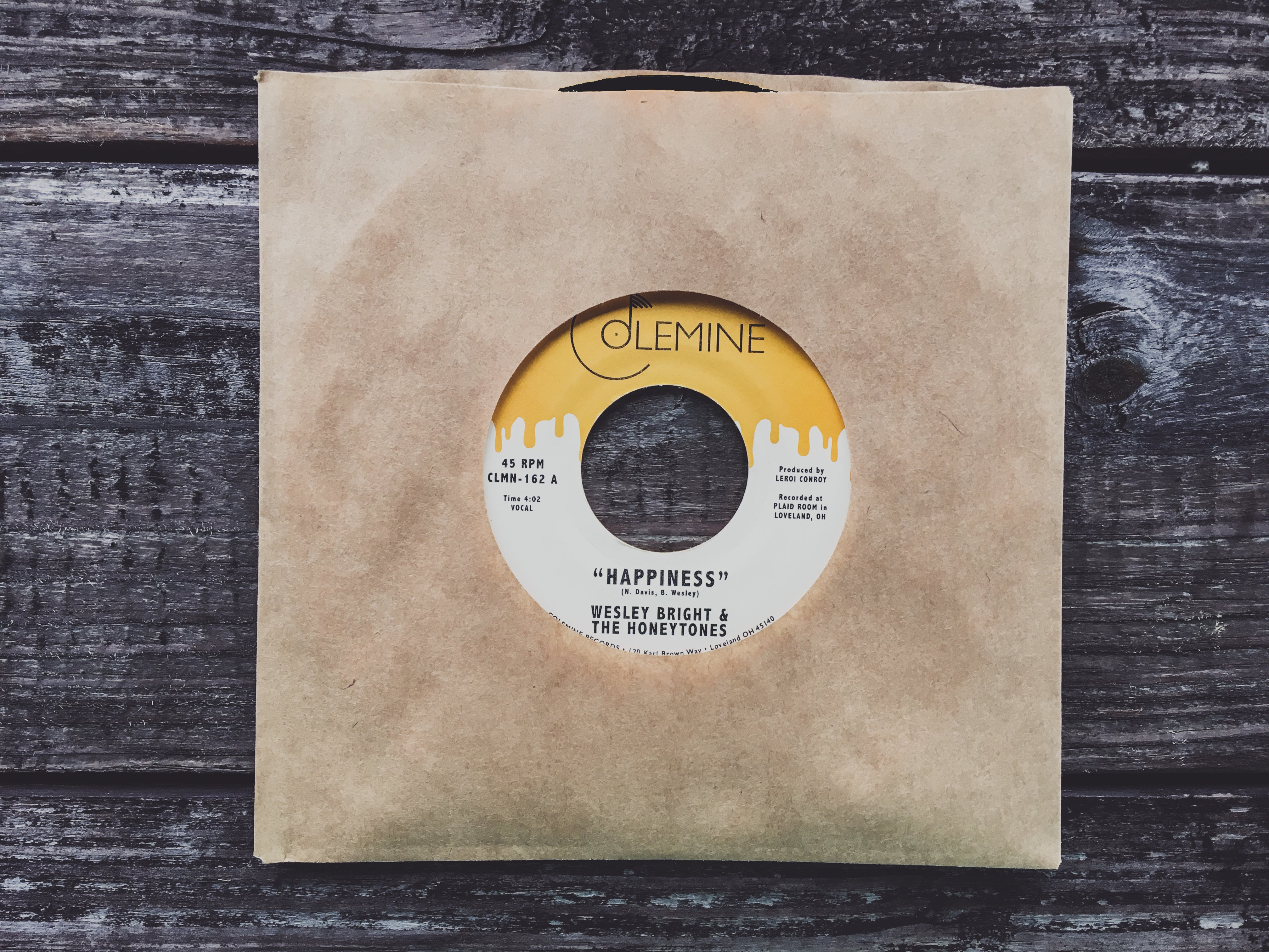 Colemine Wesley Bright Happiness 45 tours vinyle jaune northern soul