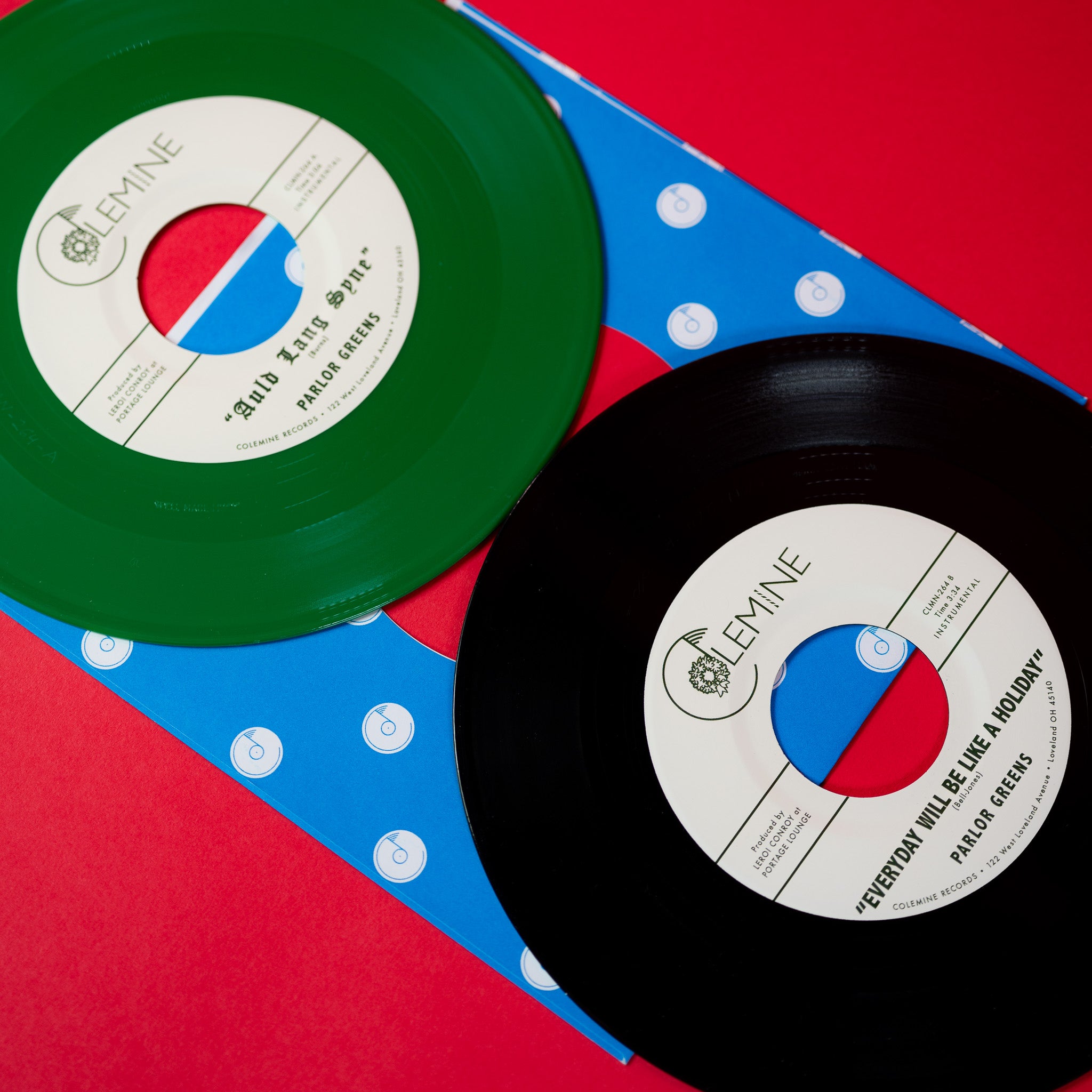 Colemine Parlor Greens Auld Lang Syne 45 tours vinyle vert jazz noël
