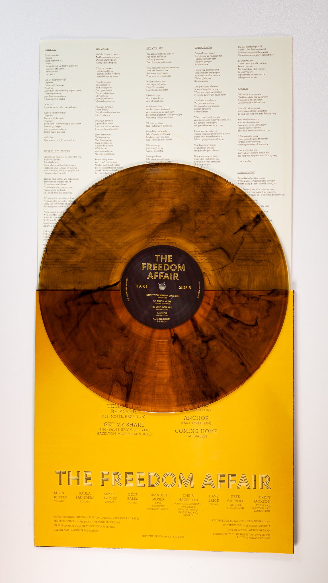 The Freedom Affair S/T LP vinyle gold swirl soul Memphis