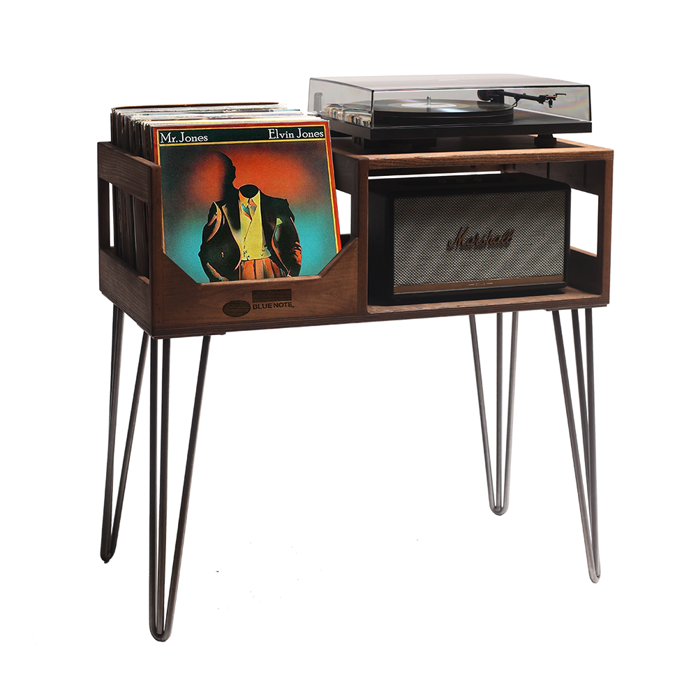 Blue Note Tallboy Station platine meuble vinyle noyer foncé 80 LP