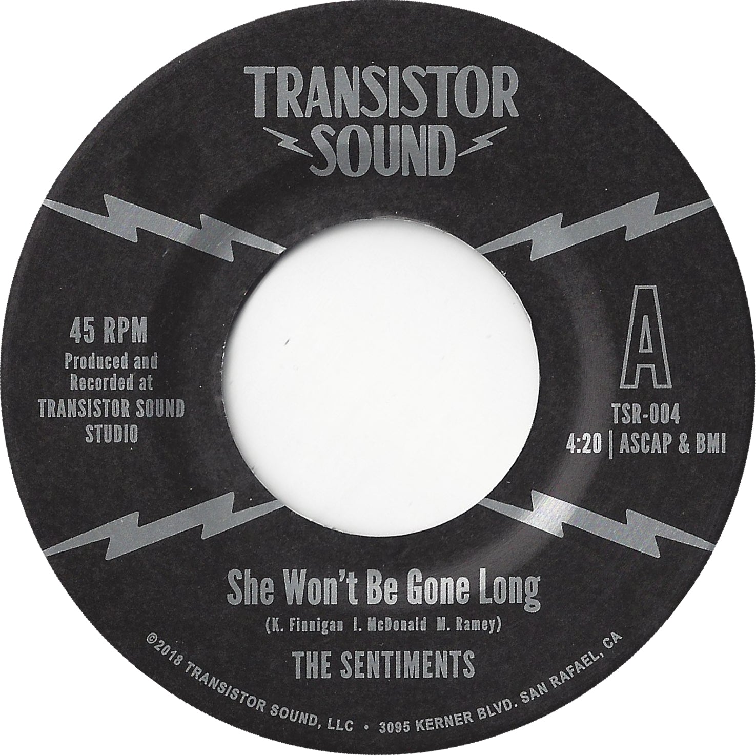 The Sentiments She Won't Be Gone Long vinyle 45