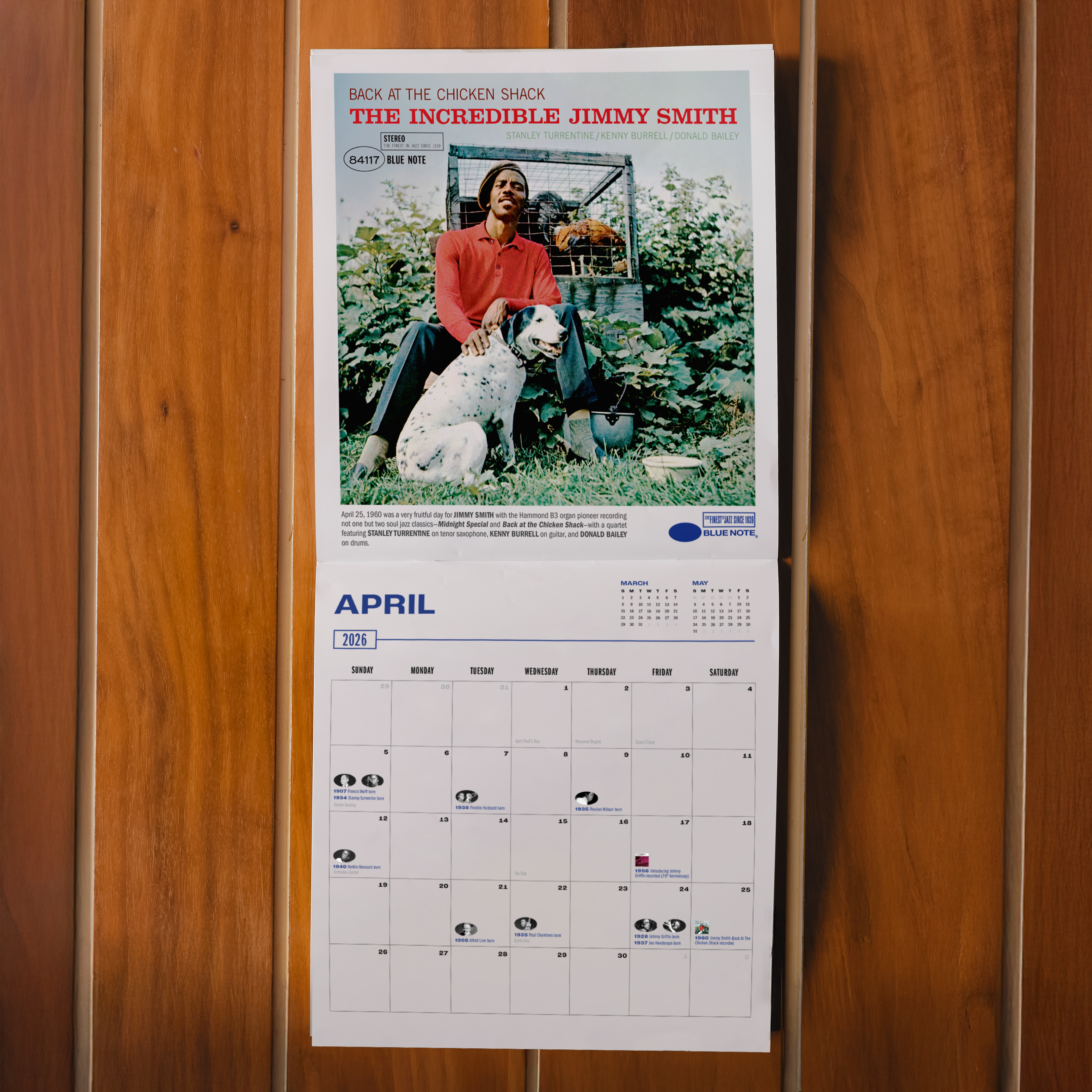 Blue Note Merch Calendrier 2026 mural pochettes jazz
