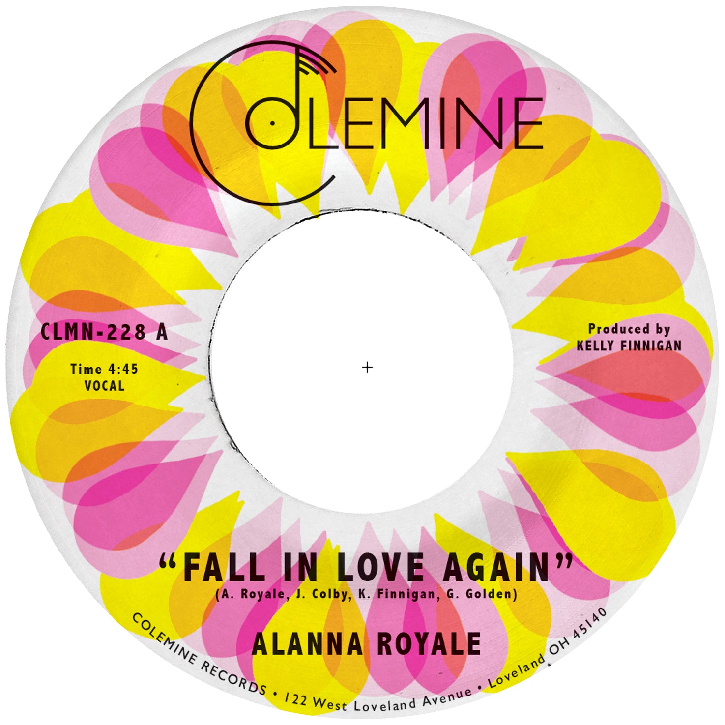 Alanna Royale Fall In Love Again 45 tours rose transparent