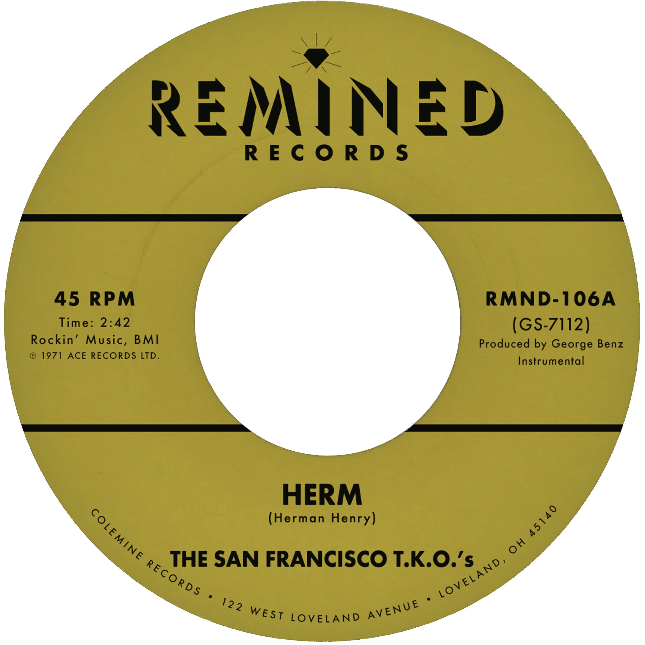 San Francisco TKO Herm 45 tours vinyle noir
