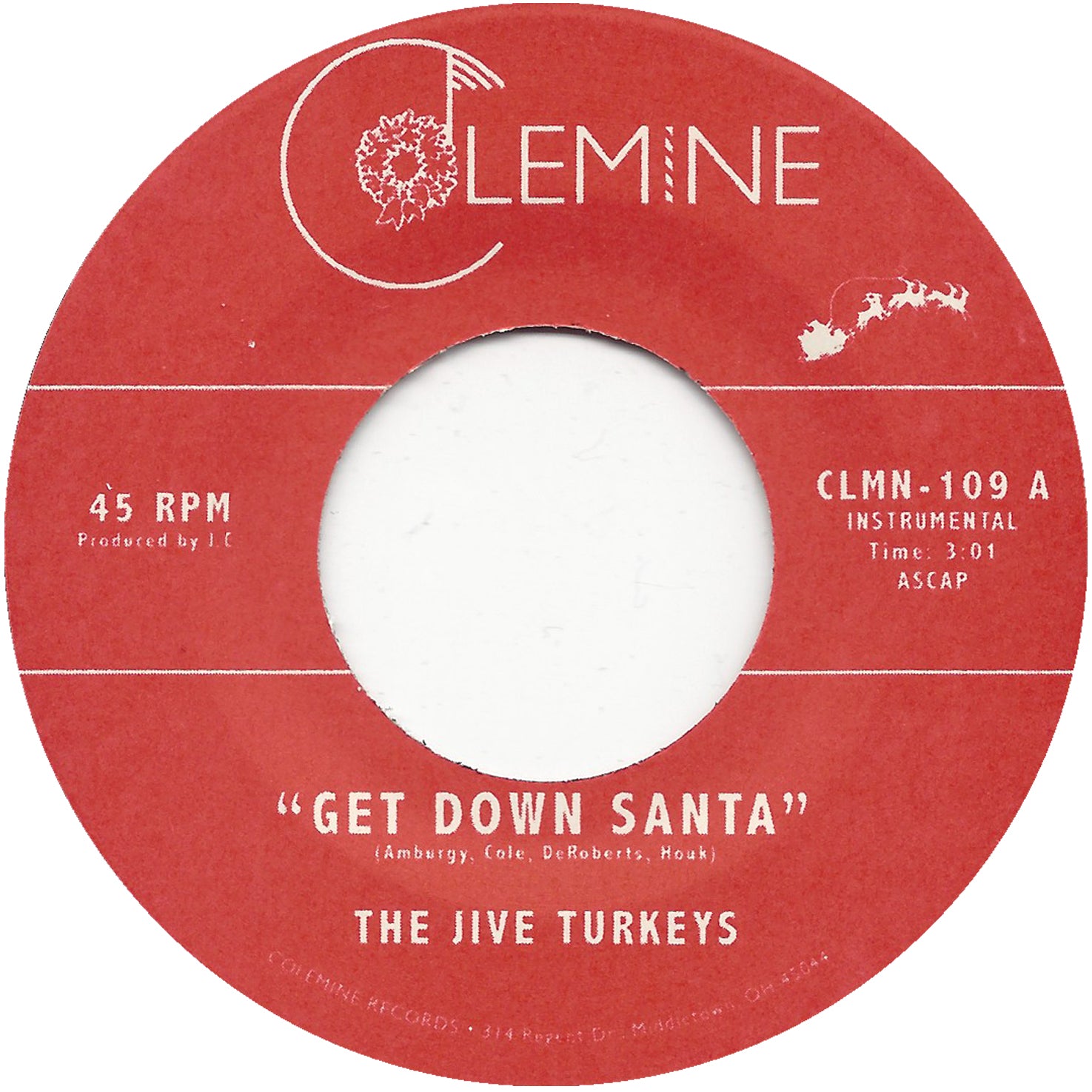 Jive Turkeys Get Down Santa 45 tours vinyle vert funk