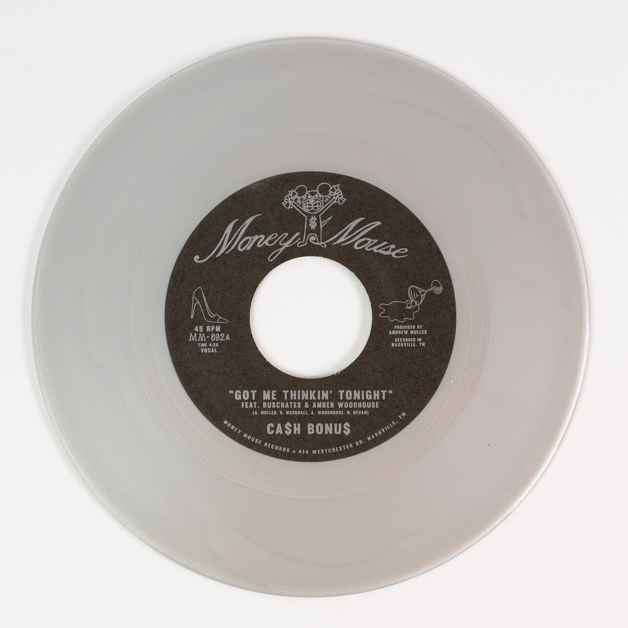 CA$H BONU$ Got Me Thinkin Tonight 45 tours vinyle argent