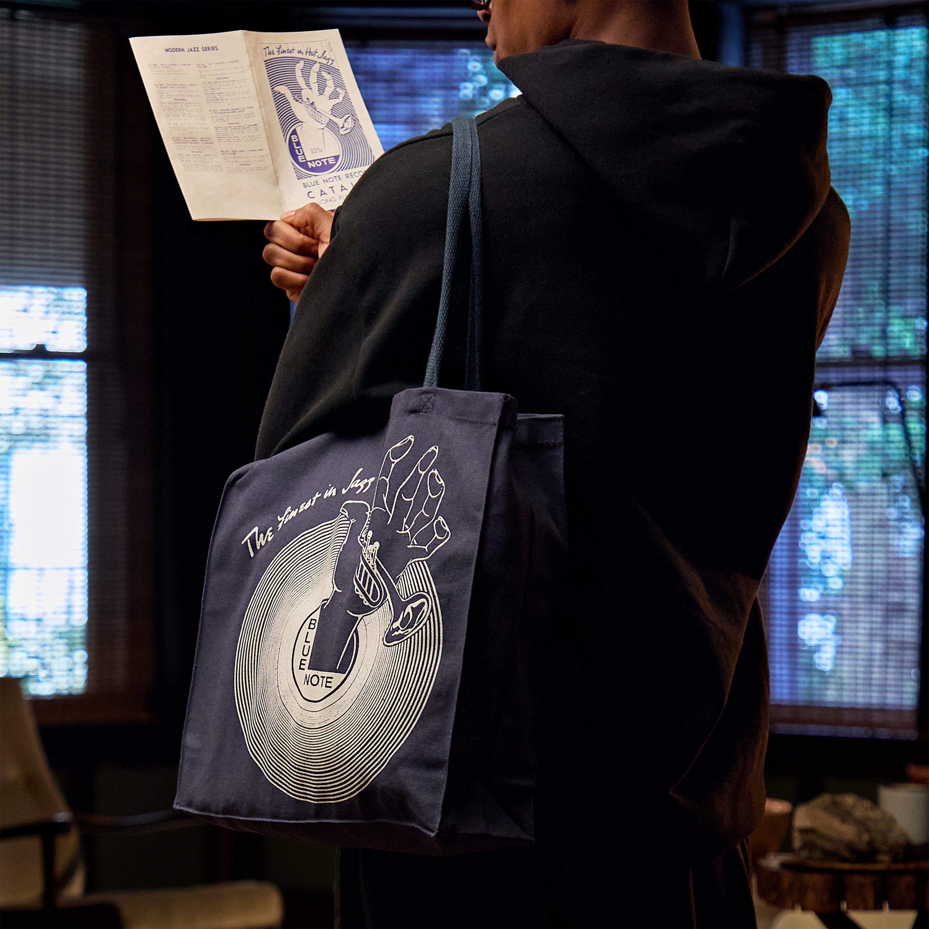 Blue Note Catalog tote bag sac toile coton bleu marine