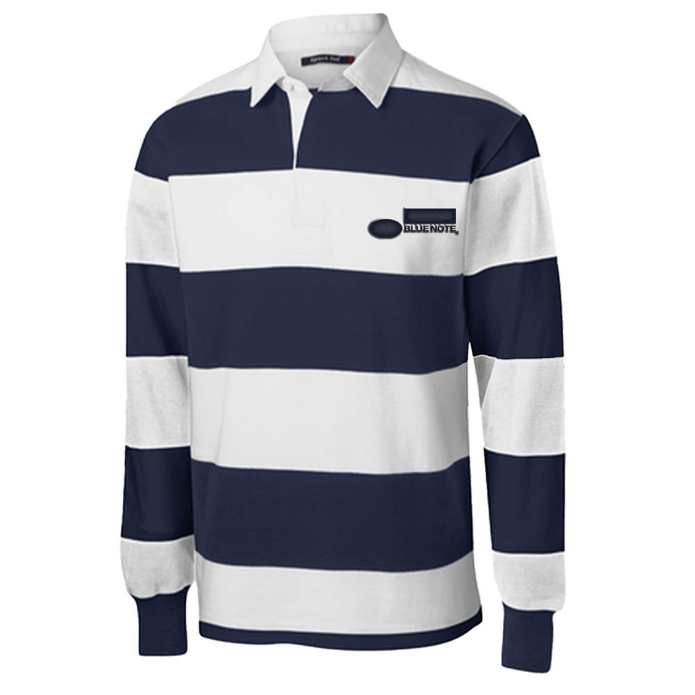 Blue Note Rugby manches longues polo rayé coton bleu marine