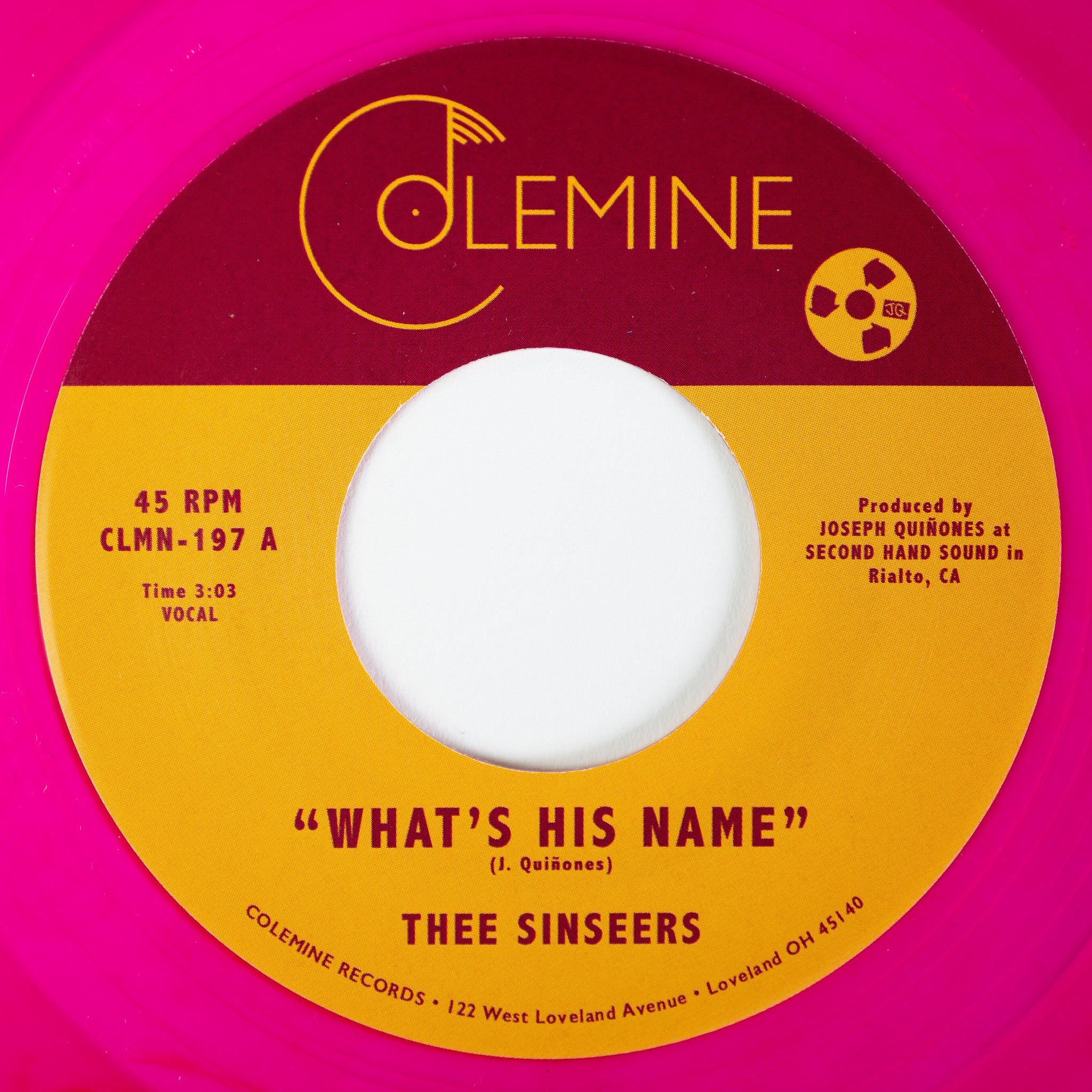 Thee Sinseers What's His Name 45 tours vinyle fuchsia soul