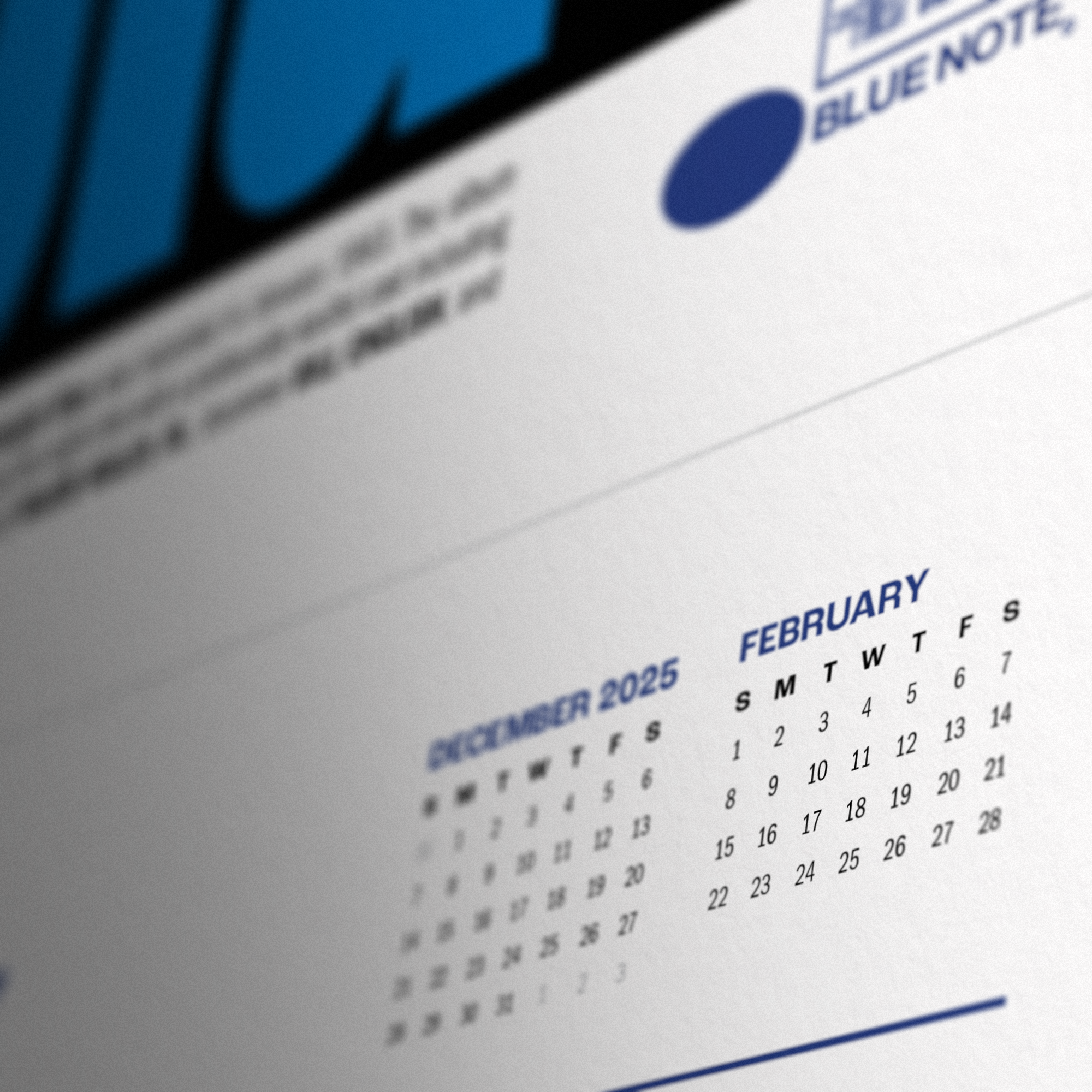 Blue Note Merch Calendrier 2026 mural pochettes jazz