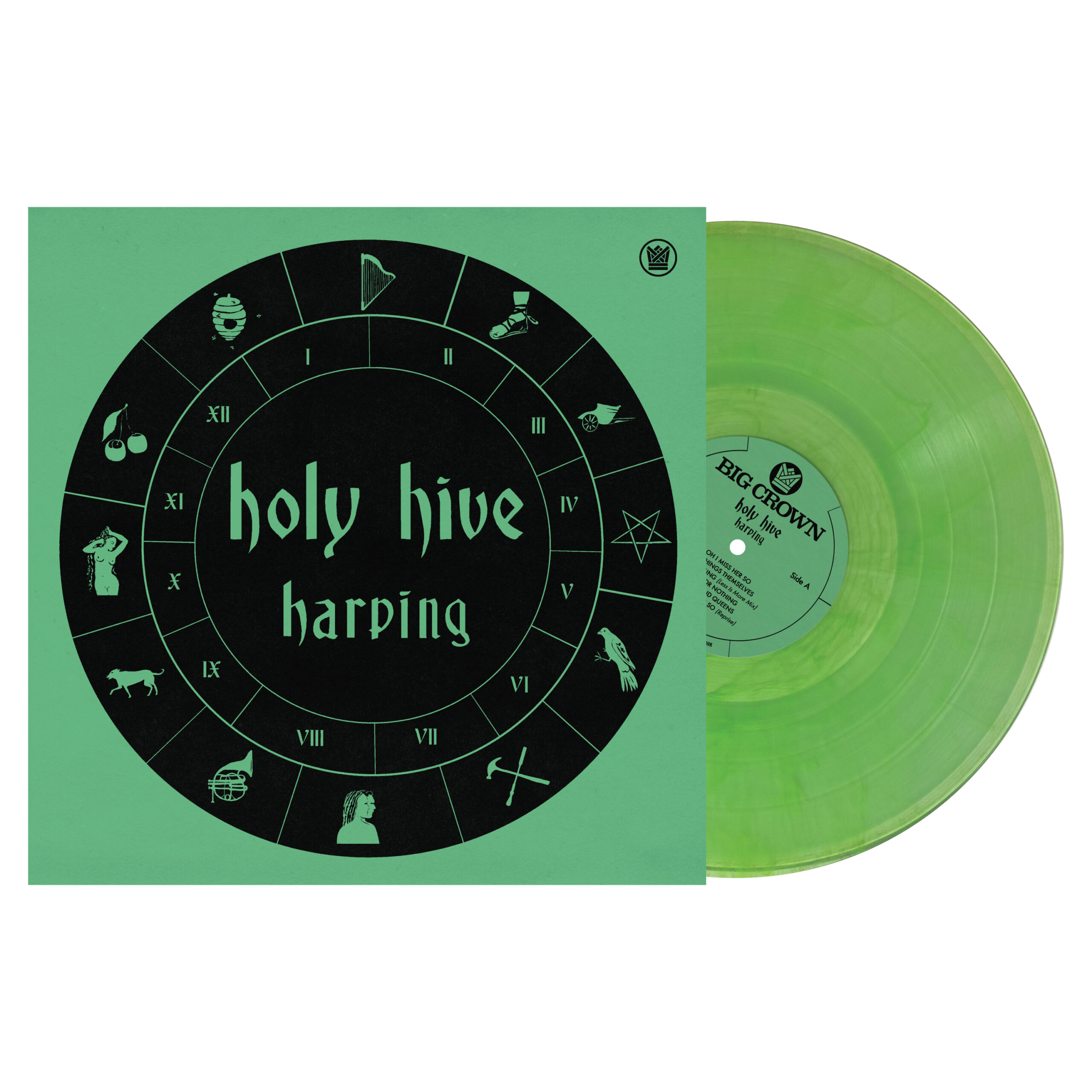 Holy Hive Harping EP vinyle couleur green milk Big Crown