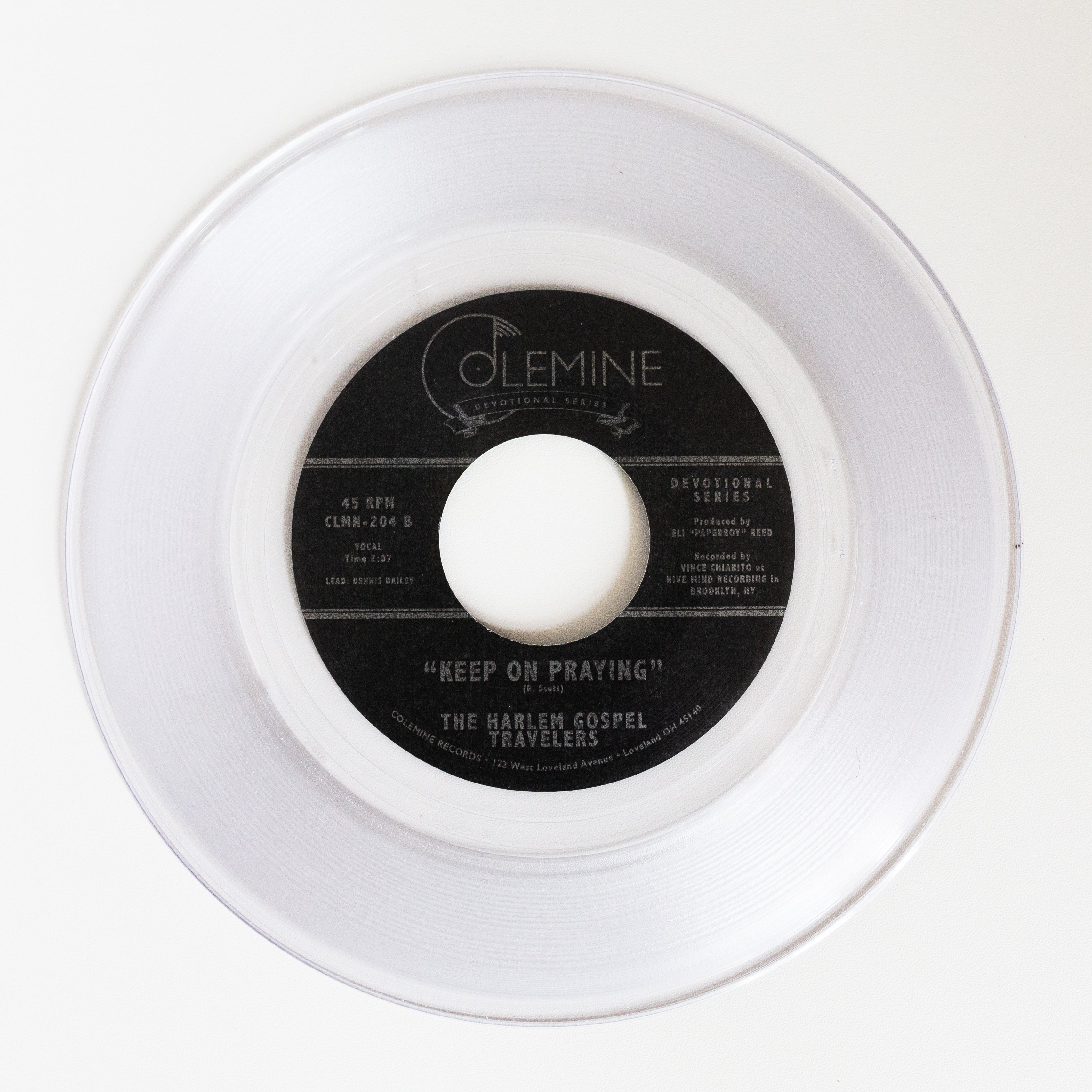 Colemine Harlem Gospel Travelers Fight On! 45 tours clear 7"