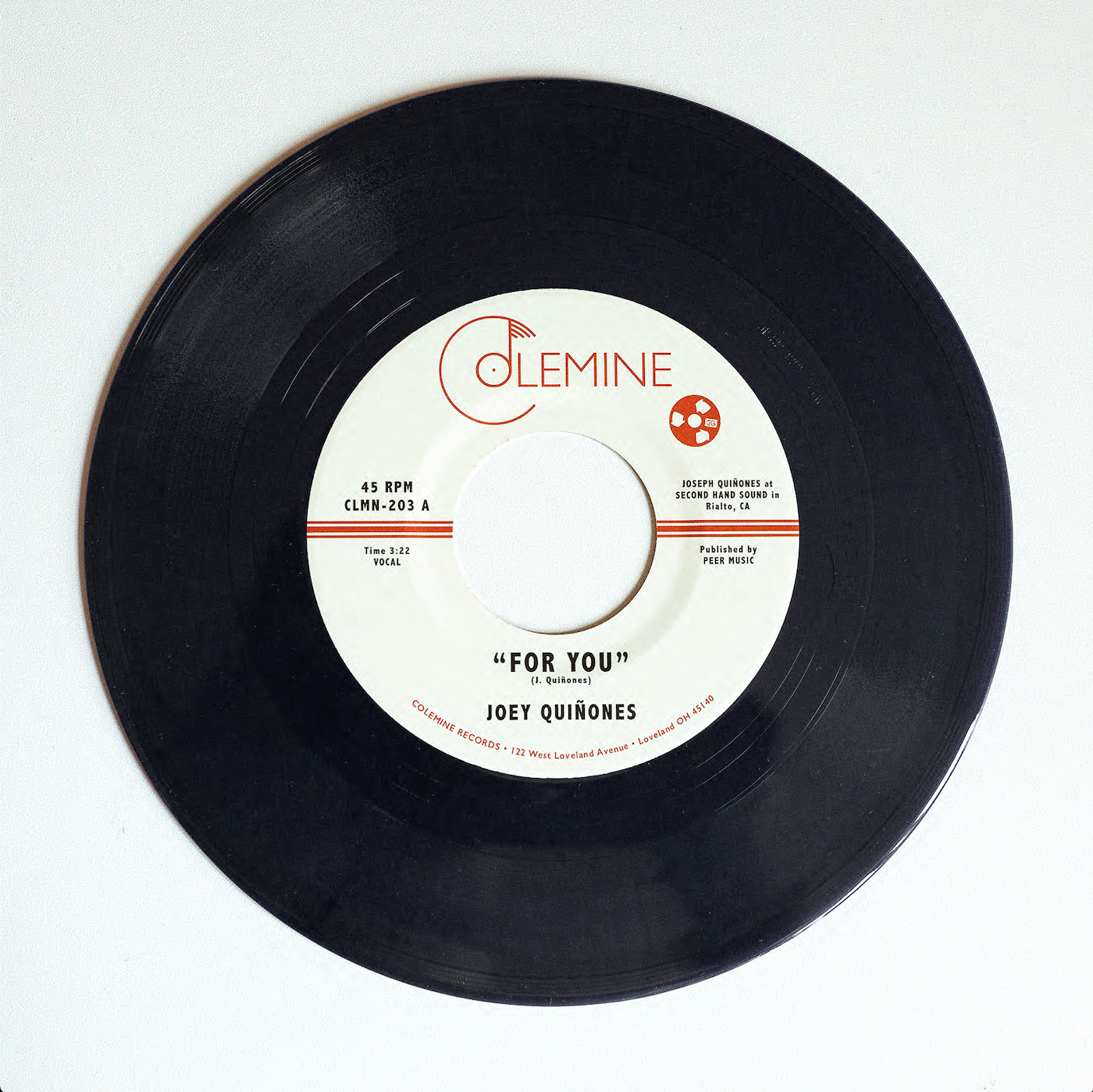 Joey Quiñones For You 45 tours vinyle couleur soul reggae