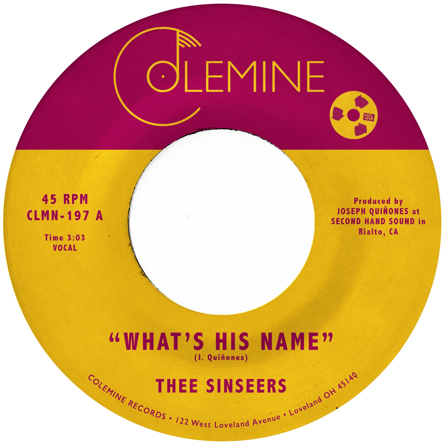 Thee Sinseers What's His Name 45 tours vinyle fuchsia soul