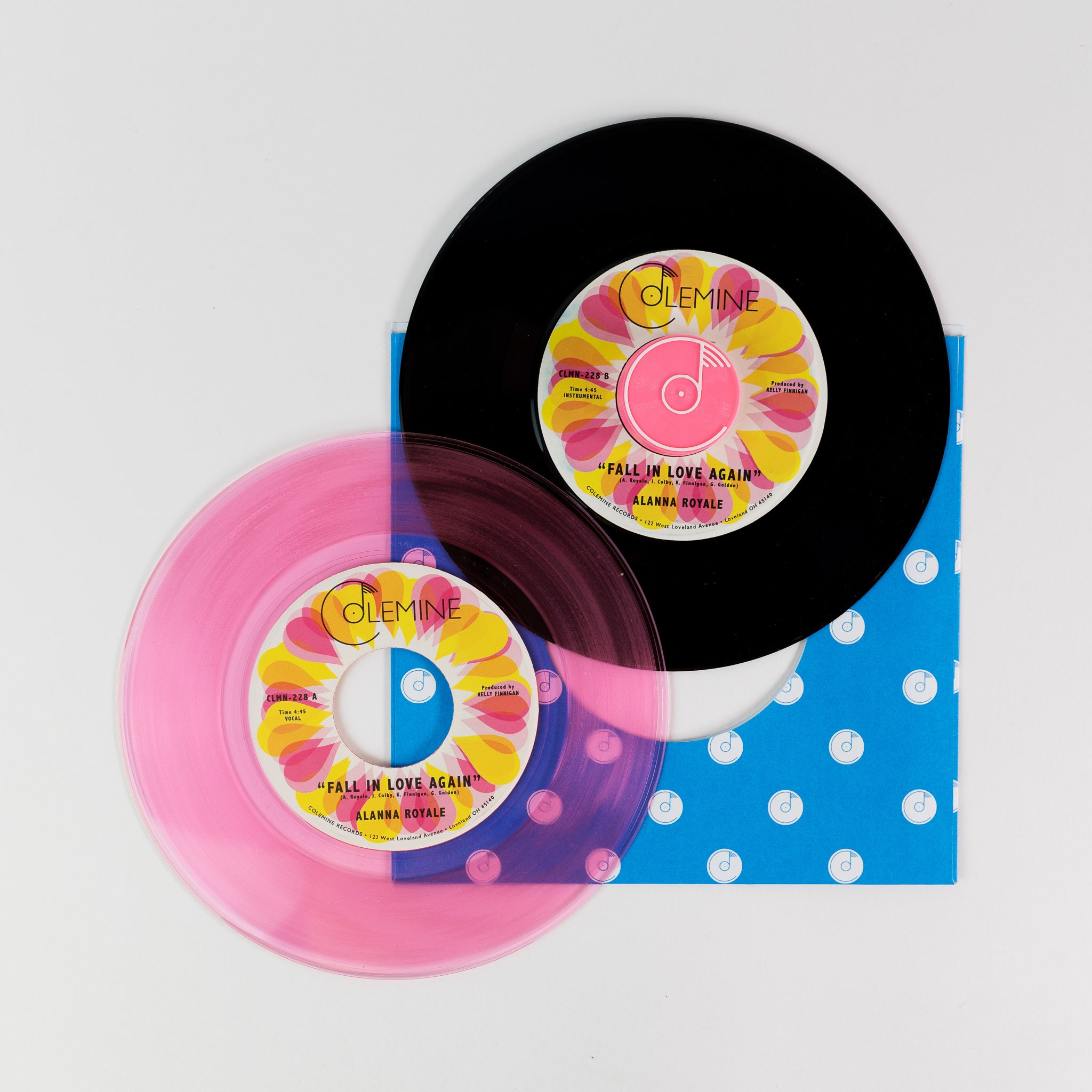Alanna Royale Fall In Love Again 45 tours rose transparent