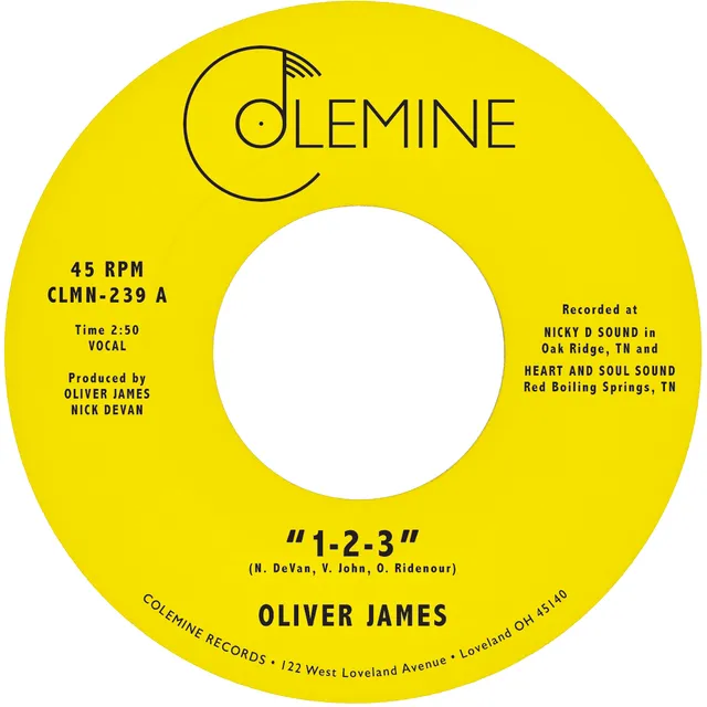 Oliver James 1-2-3 45 tours vinyle bleu nuit
