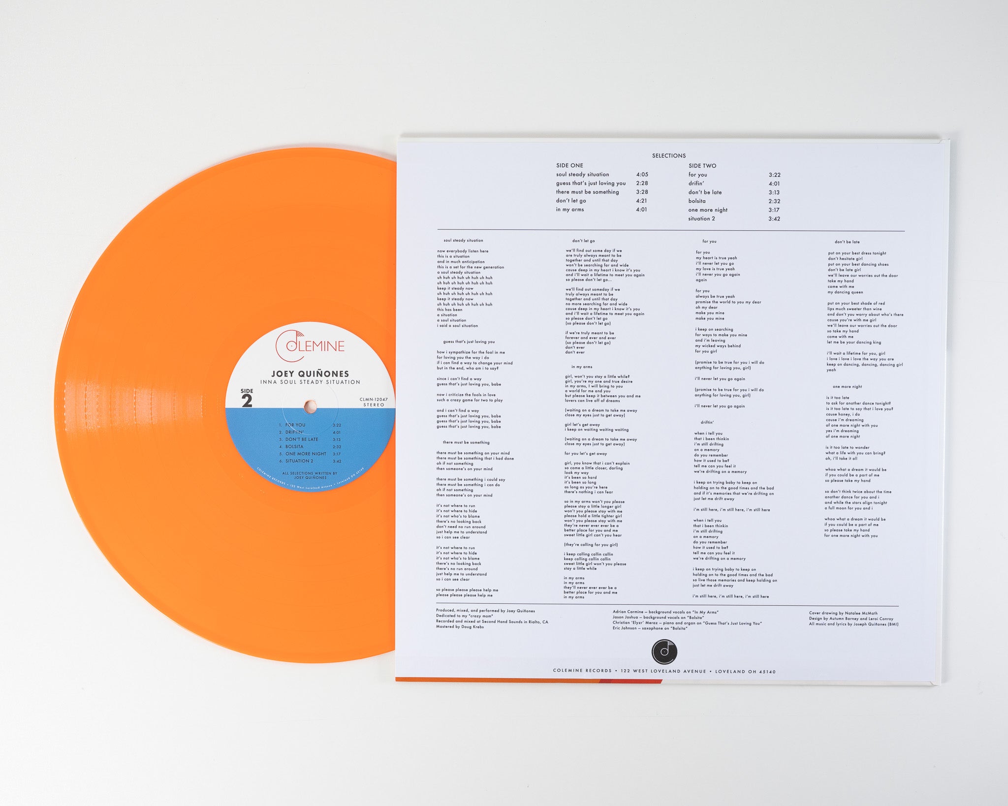 Joey Quiñones Inna Soul vinyle LP orange reggae soul
