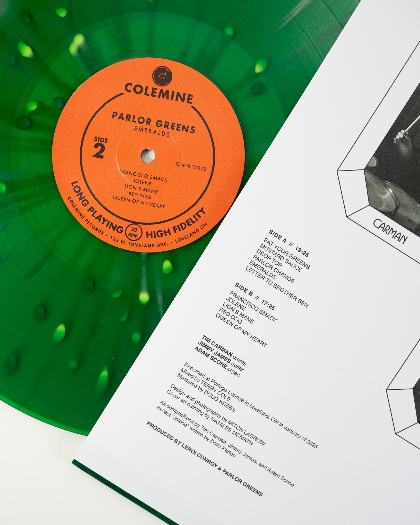 Colemine Parlor Greens Emeralds vinyle LP vert funk