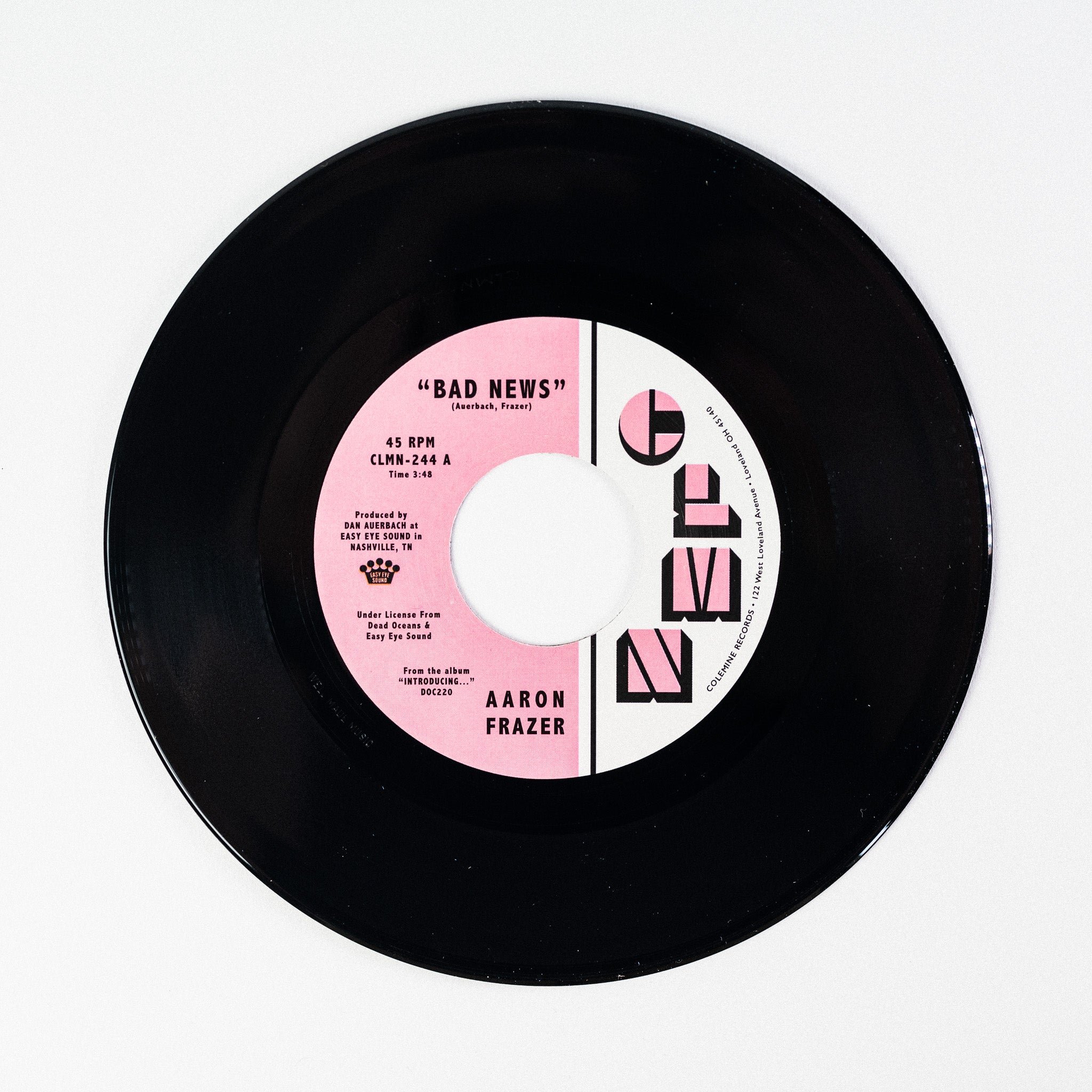 Aaron Frazer Bad News Done Lyin 45 tours vinyle gris sweet soul