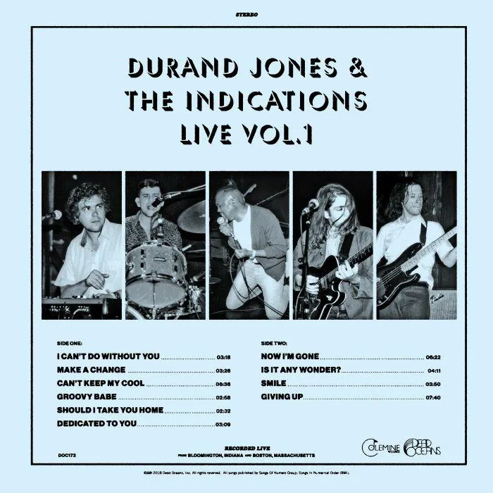 Durand Jones & The Indications Live Vol.1 vinyle LP noir soul live
